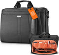 EVERKI Lunar Large Laptop Briefcase - Water-Repellent Durable Ballistic Nylon & Leather Accent Briefcase Bag, Professional Work/Gaming Laptop Bag for 18.4' Lap top, 19L Capacity (EKB417BK18) Black