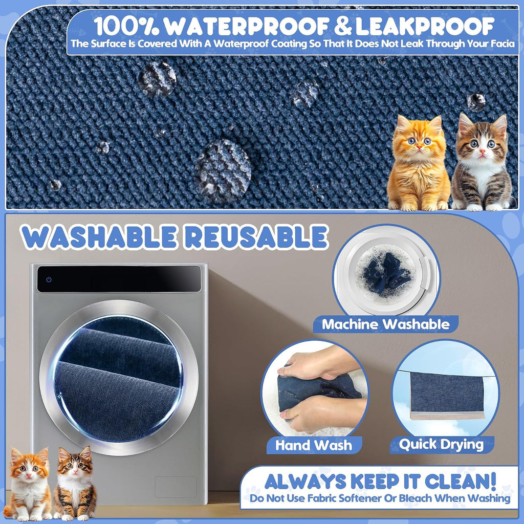 Cat Scratch Furniture Protector - Anti-Slip, Waterproof Sofa Cover to Keep Cats Off, Pet-Friendly Couch Protectors for 3 Cushion Couch, Anti-Scratch Couch Cover for Pets and Kids 150'X91'Navy Blue