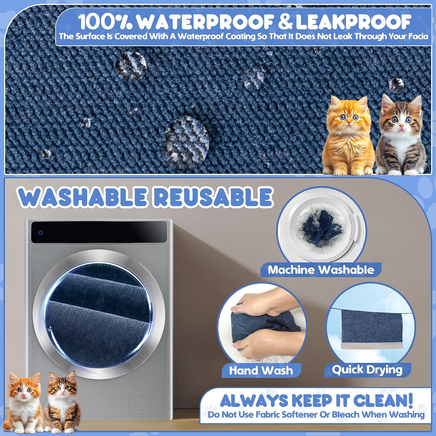 Cat Scratch Furniture Protector - Anti-Slip, Waterproof Sofa Cover to Keep Cats Off, Pet-Friendly Couch Protectors for 3 Cushion Couch, Anti-Scratch Couch Cover for Pets and Kids 150'X91'Navy Blue