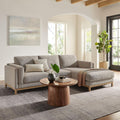 Modway Roscoe Right-Facing Sectional Sofa with Chaise in Pewter - 2-Piece Mélange Chenille Fabric Deep Seat Couch, L Shaped Modular for Living Room or Lounge