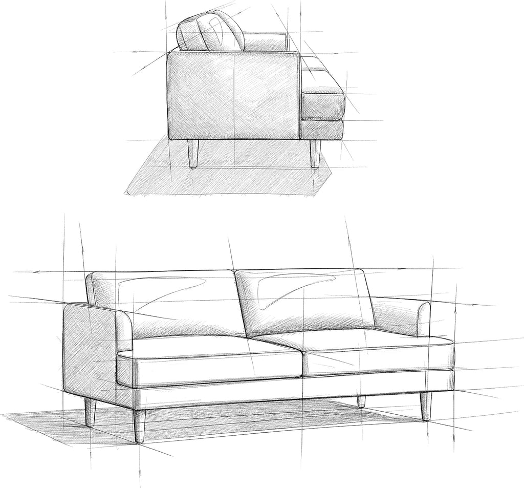 SIMPLIHOME Livingston Sofa - 76' Wide x 33' High Top Grain Genuine Leather Sofa in Caramel Brown, Mid-Century Modern Loveseat with Removable Feather-Wrapped Cushions and Solid Wood Frame