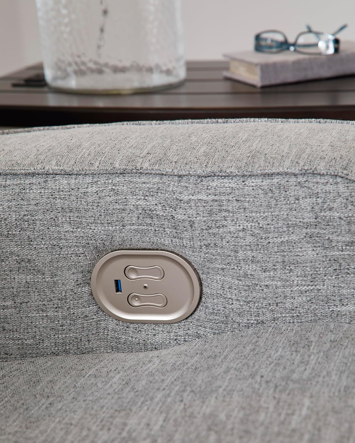 Signature Design by Ashley Biscoe Power Reclining Sofa, Easy View Headrest & Zero-Gravity Recline, Next-Gen Nuvella Polyester, Extended Ottoman, 88' Living Room Seating
