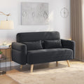 Yaheetech 46' Small Modern Fabric Sofa Loveseat Mid Century 2 Seater Sofa Couch with Lumbar Pillows, Solid Wood Legs for Living Room, Small Space, Dorm, Office, Bedroom, Dark Gray