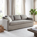 Serta® Hawthorne 90.6' Slipcovered Queen-Size Convertible Pop-up Sofa, Dreamcoil® Comfort, Woven Polyester Blend Fabric, Flax