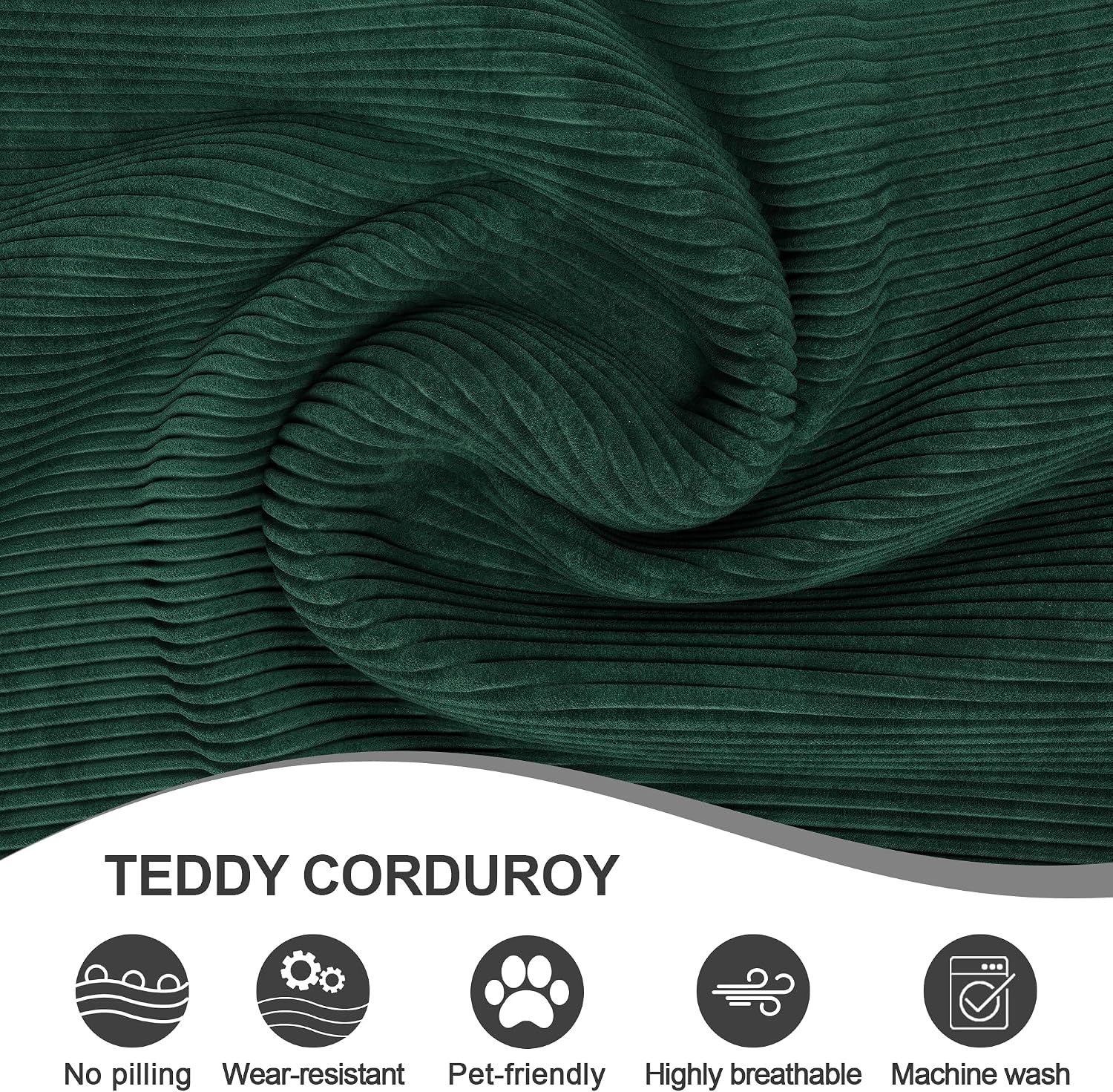 5-in-1 Folding Convertible Sofa Bed, Loveseat Sleeper with Pull-Out Bed, Floor Sofa Modular Futon Couch, 79' Oversized Corduroy Upholstered Boneless Couch for Living Room, Bedroom, Lounge, Green-C