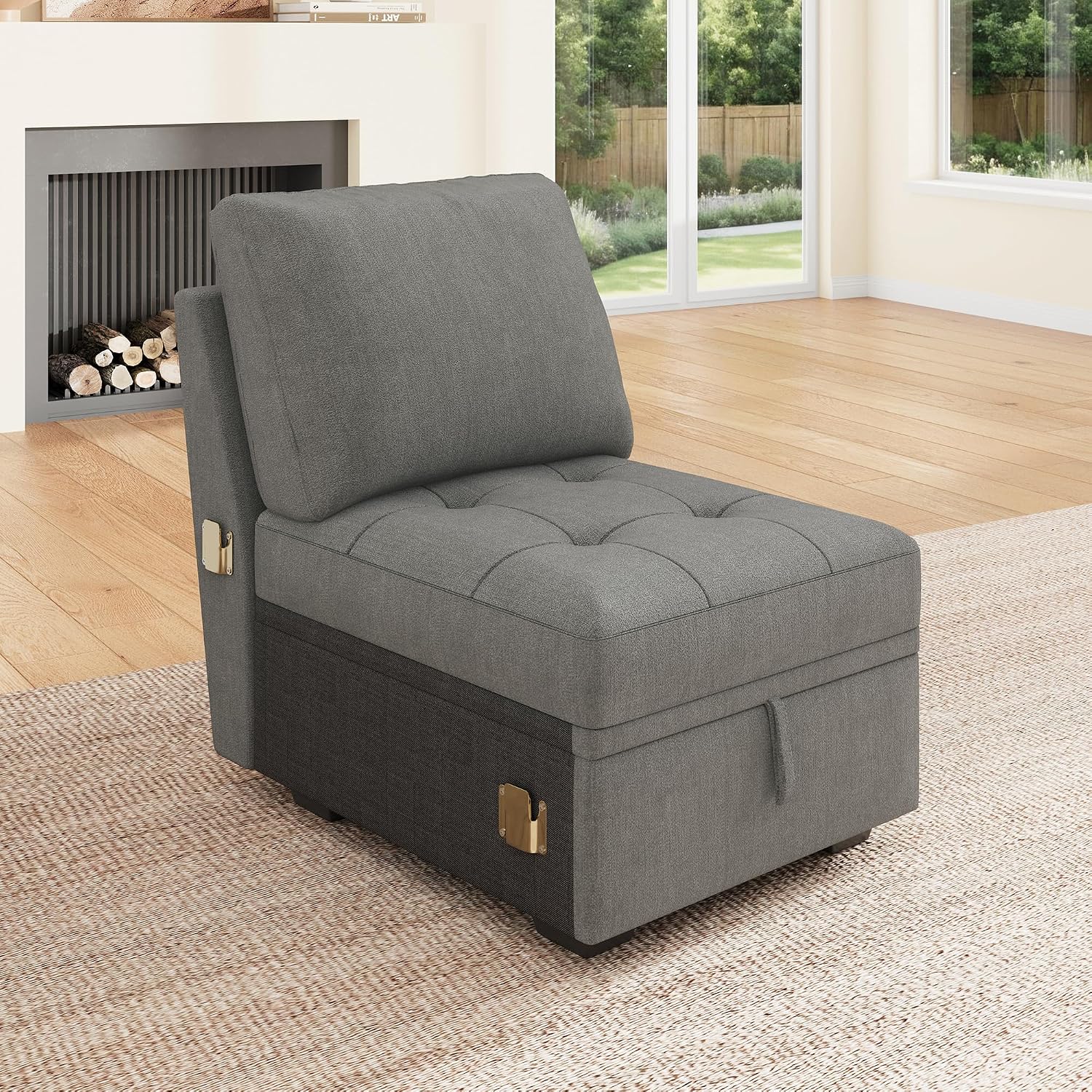 HONBAY Modular Sectional Couch L Shaped Sofa with Storage Seats Sectional Couches for Living Room,Warm Grey