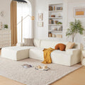 Huatean Home 106' Modular Sectional Sofa, Boneless Couch Sponge Sectional Sofa for Living Room, High Density Sponges Cloud Couch,Modular L-Shape with Chaise, Beige