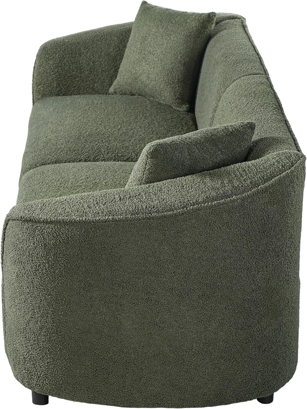 Christopher Knight Home Sabbo 87.50' Boucle Upholstered Couch, Oversized 2 Seater Sofa, Curved Soft Seating Lounge Sofa Chair, Cozy Loveseat with Armrest, Reading Sofa for Living Room Home Rest, Green