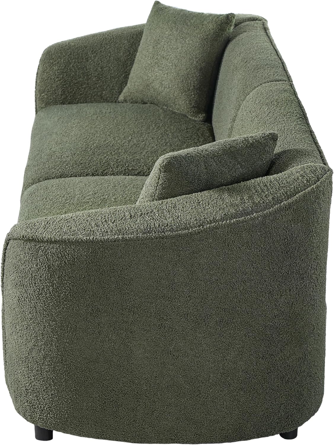 Christopher Knight Home Sabbo 87.50' Boucle Upholstered Couch, Oversized 2 Seater Sofa, Curved Soft Seating Lounge Sofa Chair, Cozy Loveseat with Armrest, Reading Sofa for Living Room Home Rest, Green