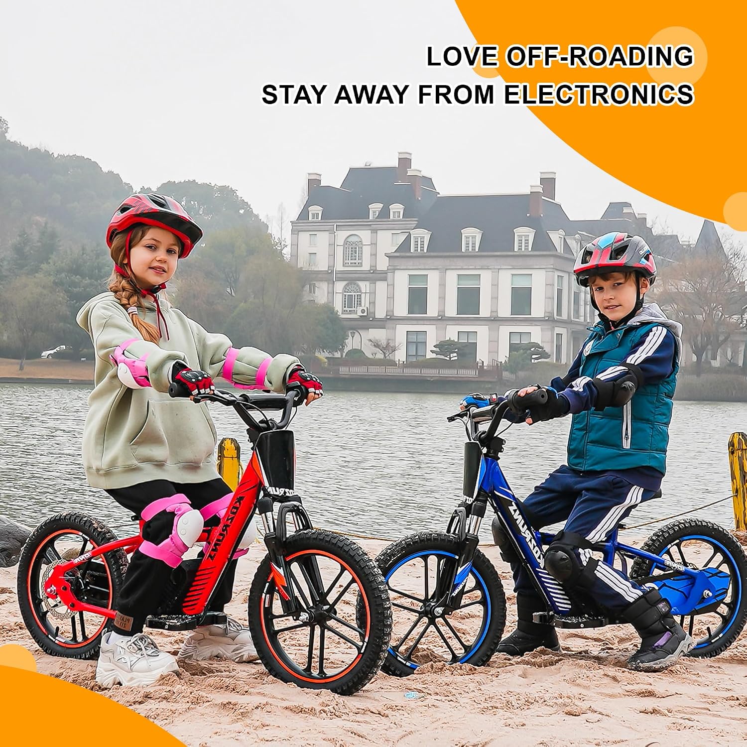 High Performance Electric Dirt Bike for Kids, 500W Motor, 3 Speed up to 15.5MPH, 24V 5AH Removable Lithium-Ion Battery, 13.6 Miles Max Range, Manual Rear Disc Brakes, Electric Motorcycle for Ages 5-10