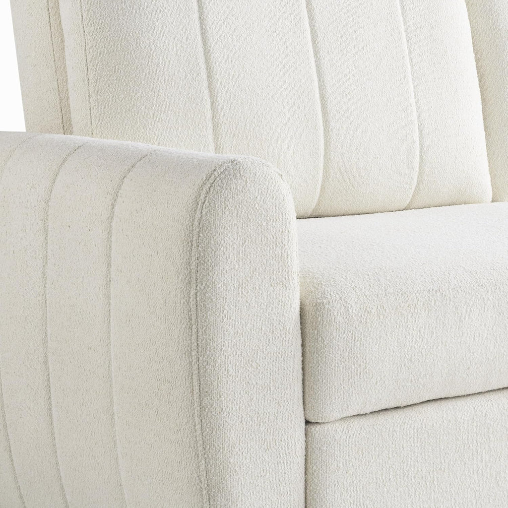 Serta Galway 66.5' Convertible Sleeper Loveseat, Full Size, Dreamcoil Comfort, FingerGuard Pinch Point Protection, Boucle Fabric, Ivory