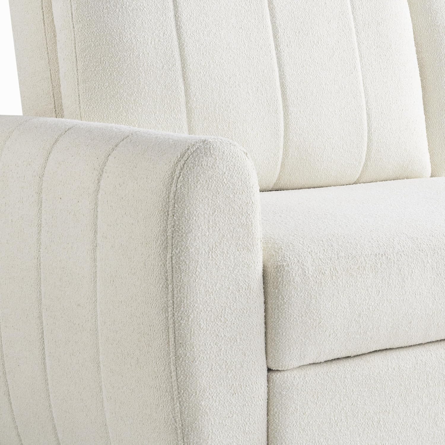 Serta Galway 66.5' Convertible Sleeper Loveseat, Full Size, Dreamcoil Comfort, FingerGuard Pinch Point Protection, Boucle Fabric, Ivory