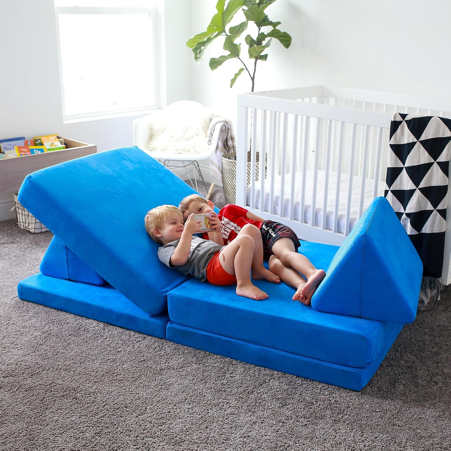 Nugget - The Original Play Couch for Kids - Modular Foam Children's Sofa for Playroom, Imagination, & Creative Open Ended Play - Washable & Convertible Playroom Furniture, Neptune