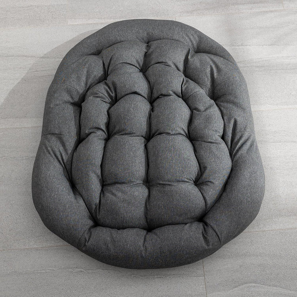 Patio Rocking Chairs, Oversized Wicker Egg Rocking Chair,Indoor & Outdoor Upholstered Papasan Chairs, Modern Lounge Chair for Balcony,Living Room Patio, Front Porch, Garden(Grey)