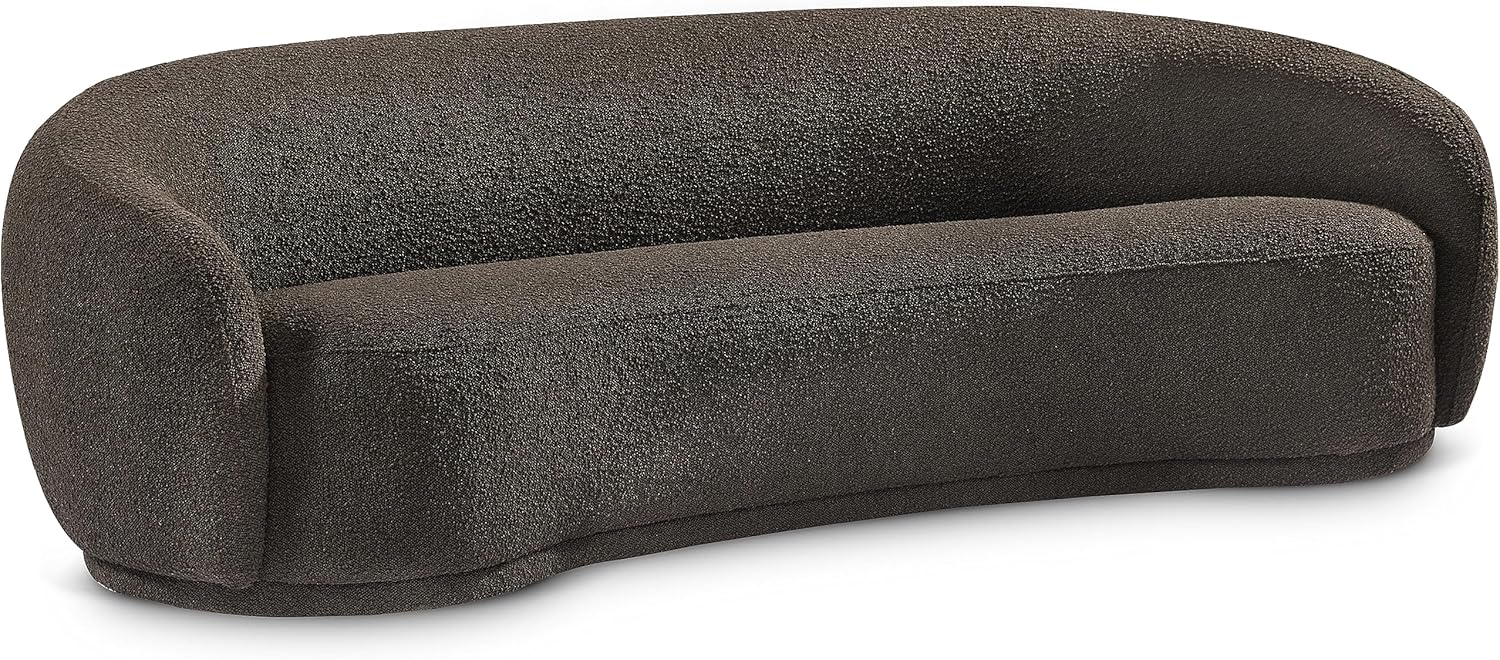 Meridian Furniture 693Brown-S Hyde Collection Modern | Contemporary Boucle Fabric Upholstered Sofa, Brown, 89.5' W x 38' D x 28' H