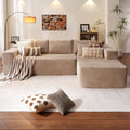 ovios 104' Cloud Boneless Couch with L-Shape Chaise,Modern Sectional Modular Sofa with Deep Seat, Upholstered Couches for Living Room Bedroom,No Assembly Required, Camel (Corduroy Fabric)