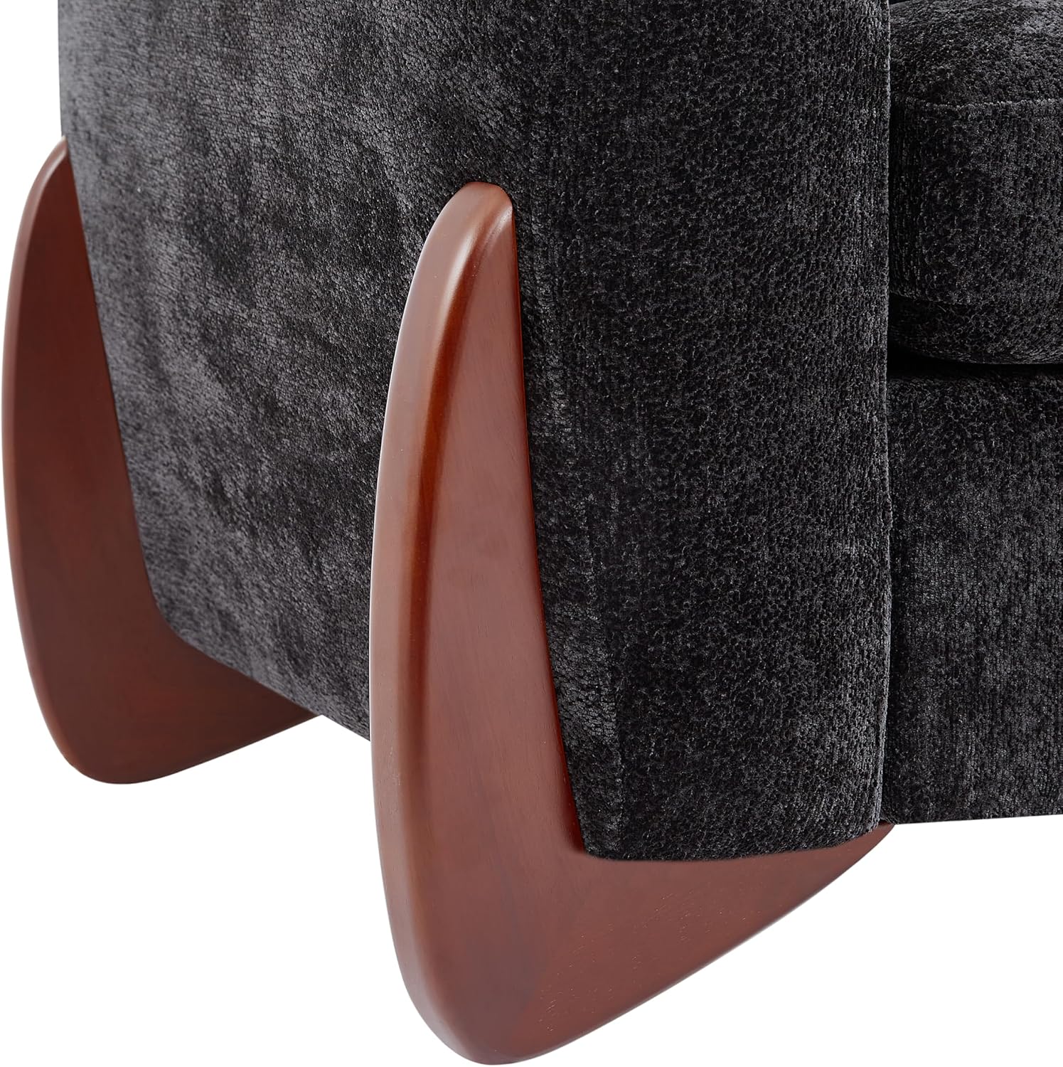 Christopher Knight Home Taki 89 Inches Sofa Couch, Cozy Chenille Upholstered 3-Seater Sofa, Wood Frame Couches, Comfy Home Sofa Living Room and Office, Lounge Seating with Armrests, Black