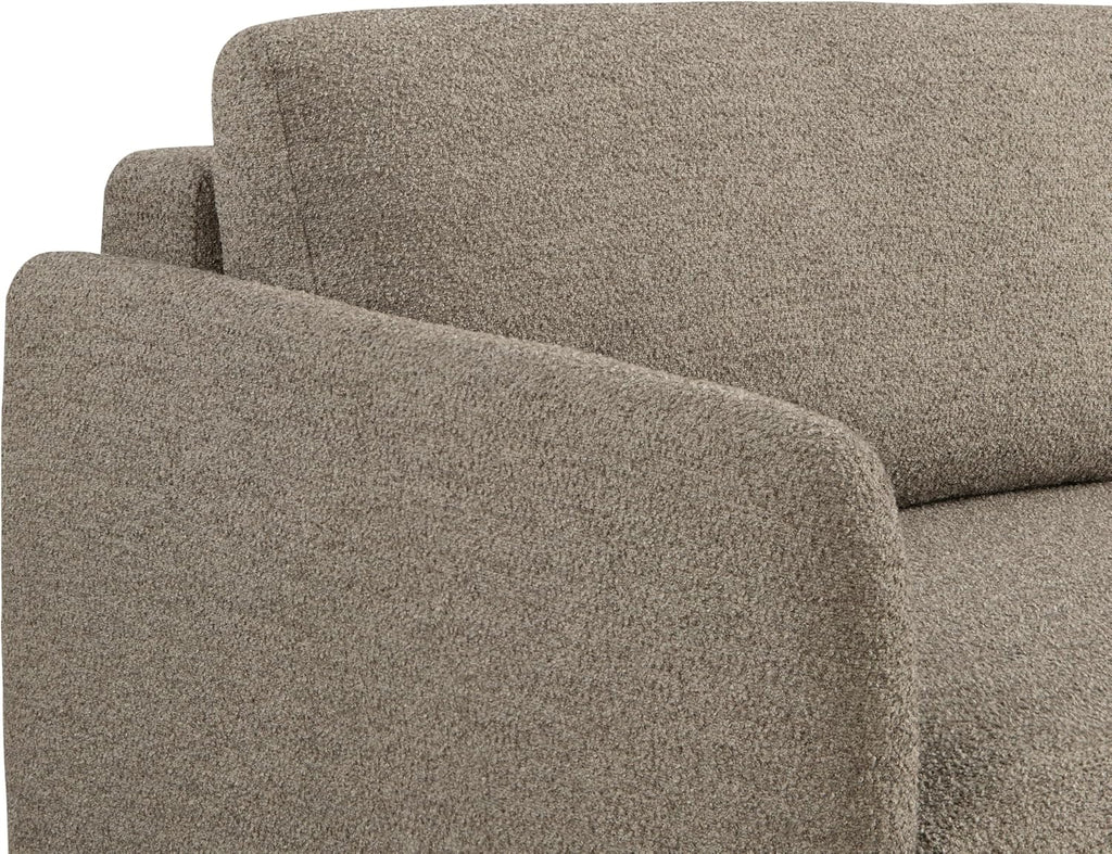 Serta Vail 86' Convertible Sleeper Sofa, Queen Size, Wall-Hugging Dreamglide Mechanism, Dreamcoil Comfort, Boucle Fabric, Brown
