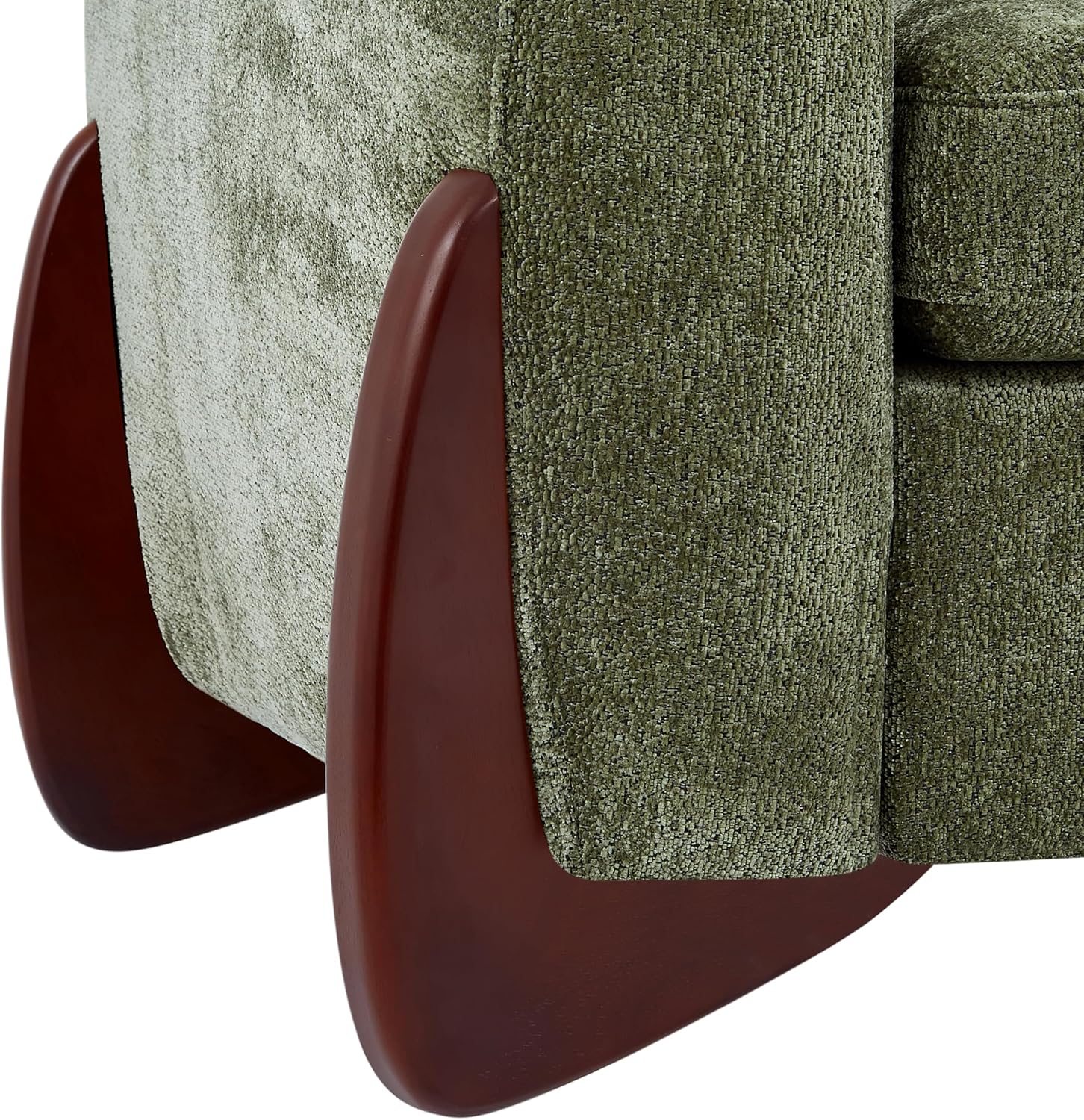 Christopher Knight Home Taki 89 Inches Sofa Couch, Cozy Chenille Upholstered 3-Seater Sofa, Wood Frame Couches, Comfy Home Sofa Living Room and Office, Lounge Seating with Armrests, Olive Green
