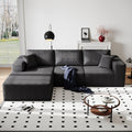 108' Cloud Modular Sectional Couch with L-Shape Chaise, Modern Sectional Sofa with Deep Seat Couch, Ultra Soft Knit Fabric Couches for Living Room, No Assembly Required, Left Facing Chaise (Black)