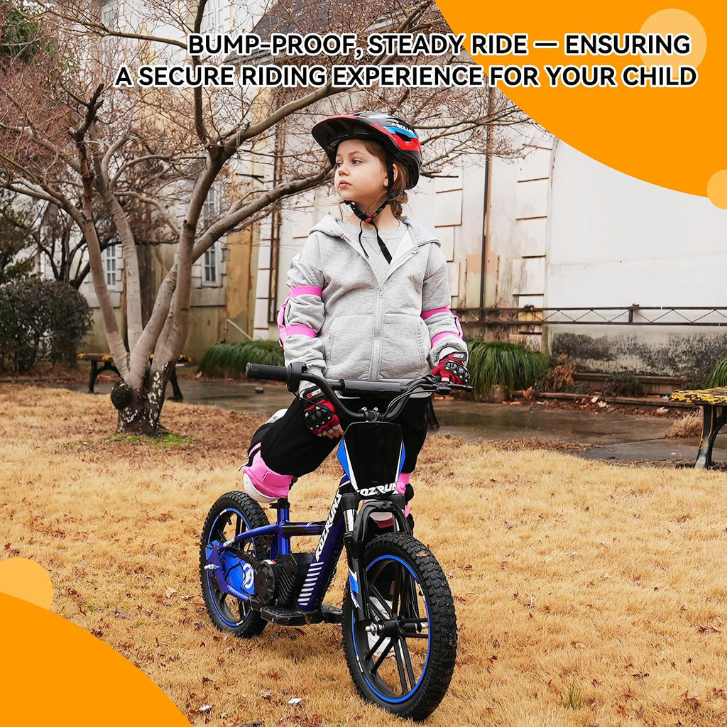 High Performance Electric Dirt Bike for Kids, 500W Motor, 3-Speed up to 15.5MPH, 24V 5AH Removable Lithium-Ion Battery, 13.6 Miles Max Range, Manual Rear Disc Brakes, Electric Motorcycle for Ages 5-10