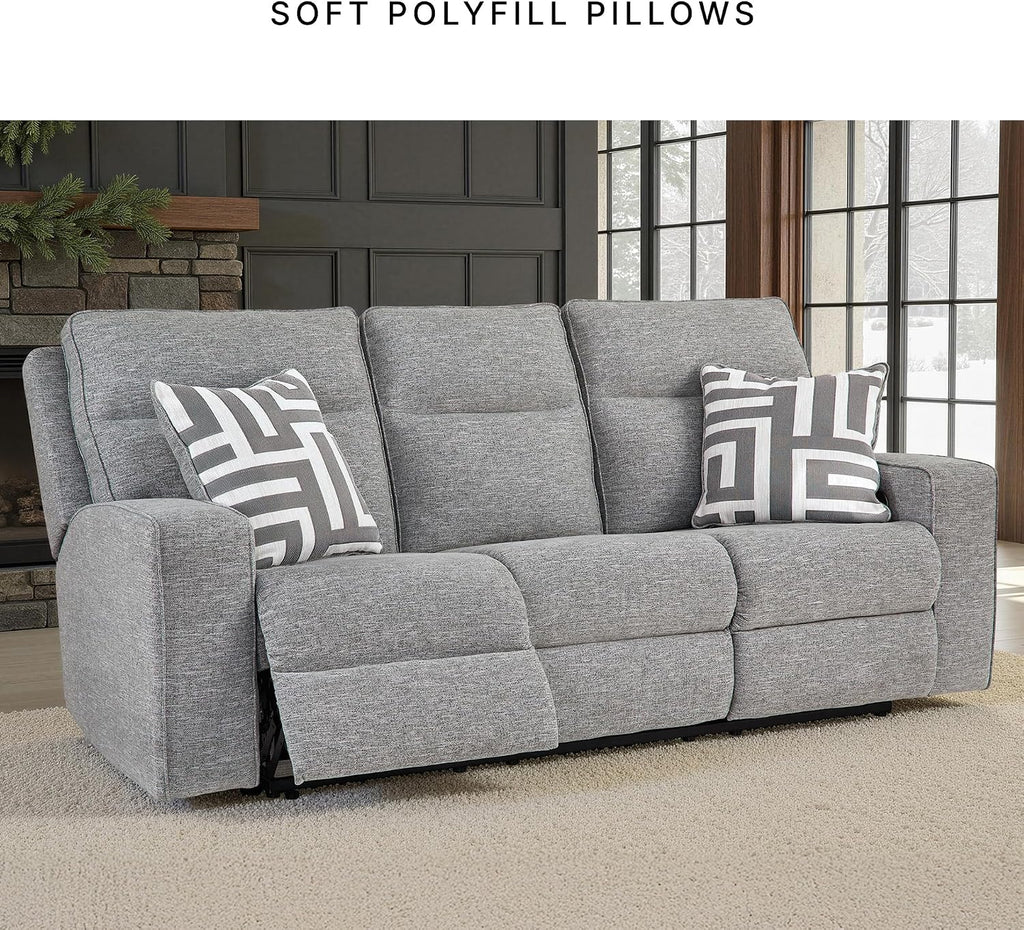Signature Design by Ashley Biscoe Power Reclining Sofa, Easy View Headrest & Zero-Gravity Recline, Next-Gen Nuvella Polyester, Extended Ottoman, 88' Living Room Seating