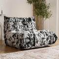 Bean Bag Chair, Fireside Chair Bean Bag Sofa Large Bean Bag Chair for Adults, Bean Bag Chairs for Teens with High Density Comfortable Foam, Memory Foam Bean Bag for Living Room, Bedroom(Black Pattern)
