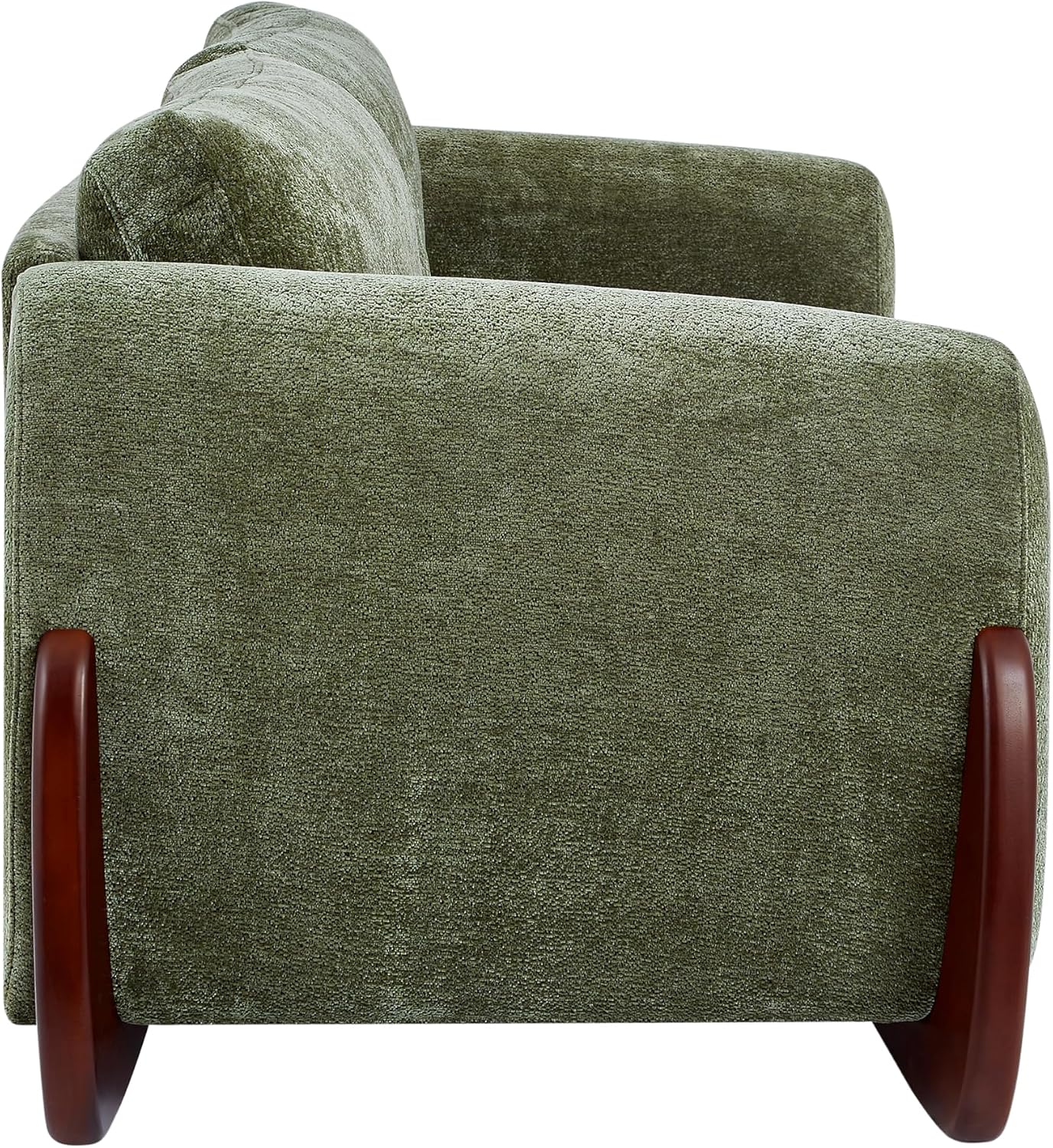 Christopher Knight Home Taki 89 Inches Sofa Couch, Cozy Chenille Upholstered 3-Seater Sofa, Wood Frame Couches, Comfy Home Sofa Living Room and Office, Lounge Seating with Armrests, Olive Green