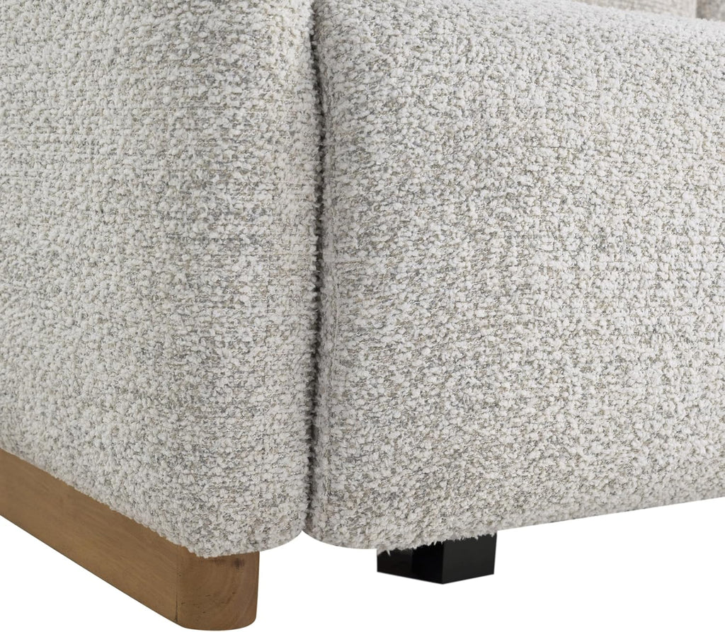 Serta Vail 86' Convertible Sleeper Sofa, Queen Size, Wall-Hugging Dreamglide Mechanism, Dreamcoil Comfort, Boucle Fabric, Ivory