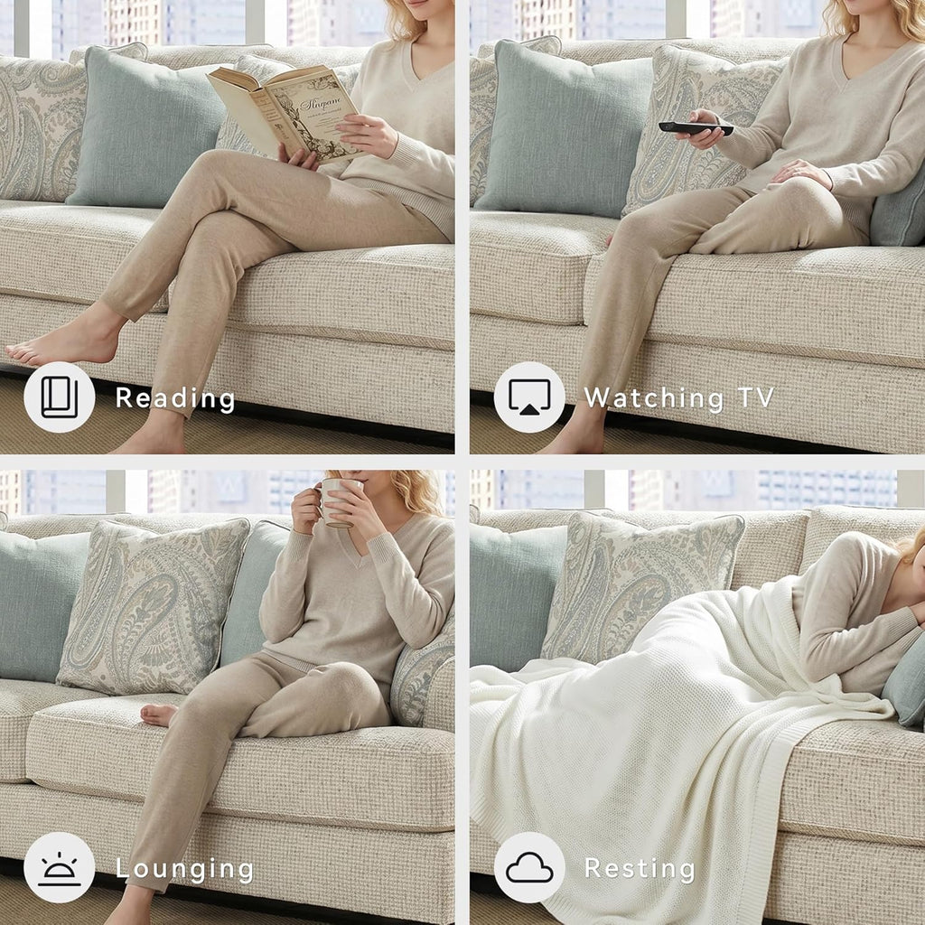 Signature Design by Ashley Monaghan Vintage Sofa with Accent Pillows, Reversible Cushions and Rolled Arms, Beige