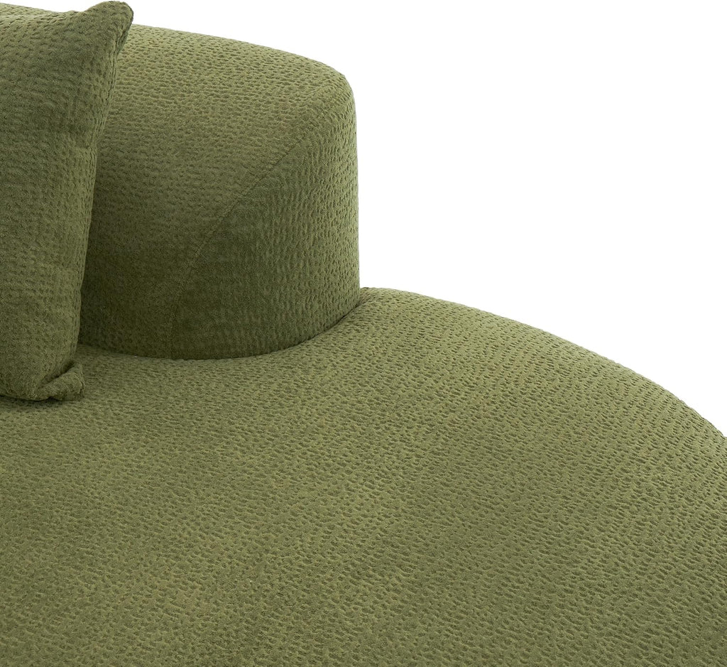 Christopher Knight Home Randa Modern Fabric Upholstered 5-Seater Sofa, Oversized Chair Cloud Couch, Fully Assembled Long Sofa Chaise Lounge, Fully Assembled, Olive Green