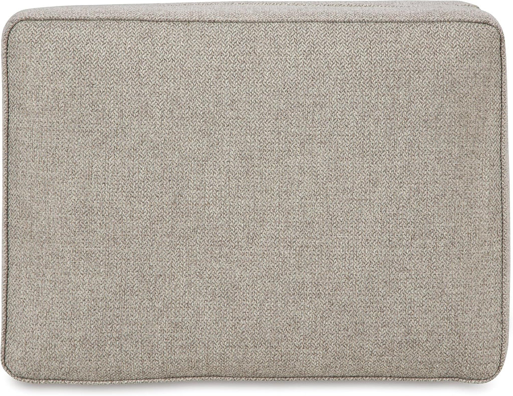 Signature Design by Ashley Gaelon Transitional Rectangular Upholstered Ottoman with Bun Legs, Light Brown