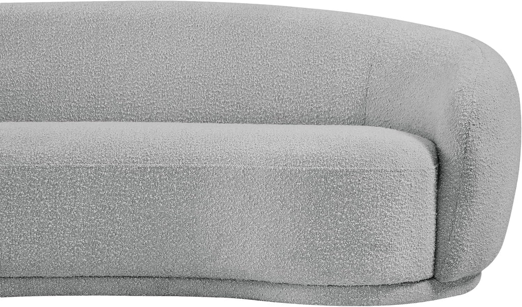 Meridian Furniture 693Grey-S Hyde Collection Modern | Contemporary Boucle Fabric Upholstered Sofa, Grey, 89.5' W x 38' D x 28' H
