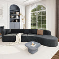 Merax Modern Minimalist Large 2-Piece Sectional Curved Chenille Sofa with 3 Pillows and High-Density Foam for Luxurious Comfort and Seamless, for Living Room, Bedroom, Grey