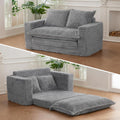 YOSHOOT Loveseat Sleeper Sofa, Convertible Sofa Bed Couch Futon Couches for Living Room, 3-in-1 Pull Out Floor Couch with Cushion and Pillows, Dark Grey