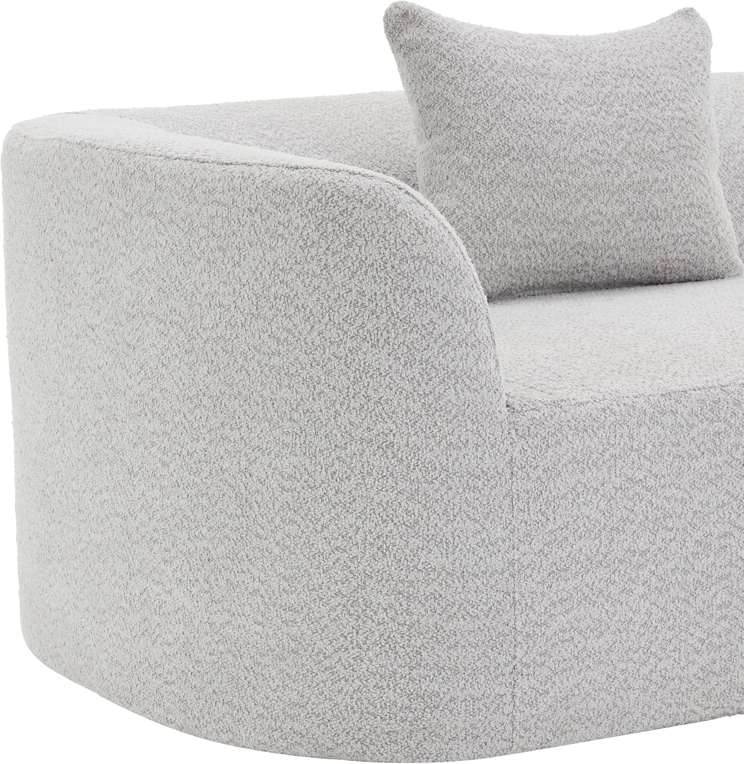 Christopher Knight Home Randa 116' Upholstered Sectional Sofa, 5-Seater Oversized Chair Cloud Couch, Fully Assembled Long Sofa Chaise Lounge, Fully Assembled, White Gray