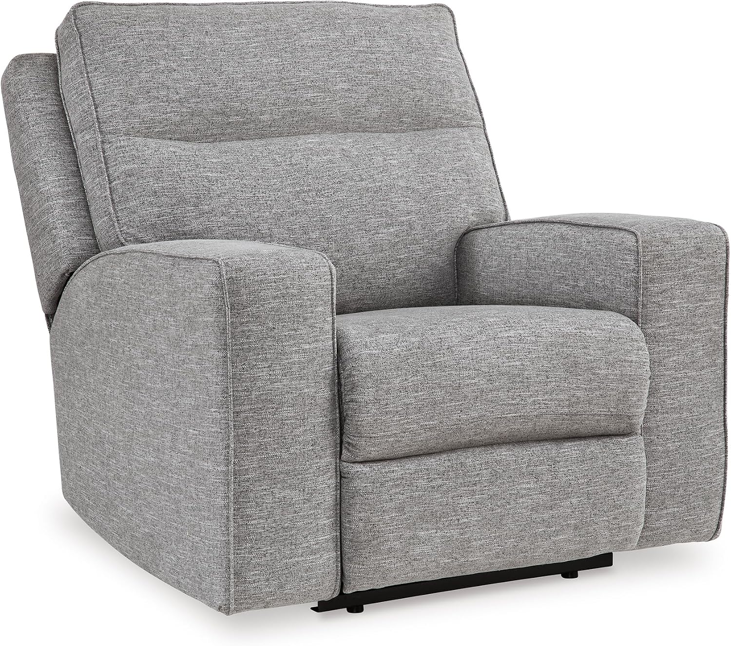 Signature Design by Ashley Biscoe Contemporary Power Recliner with Adjustable Headrest, USB Charging, Cleanable Performance Fabric, 21' Seat Height, Gray