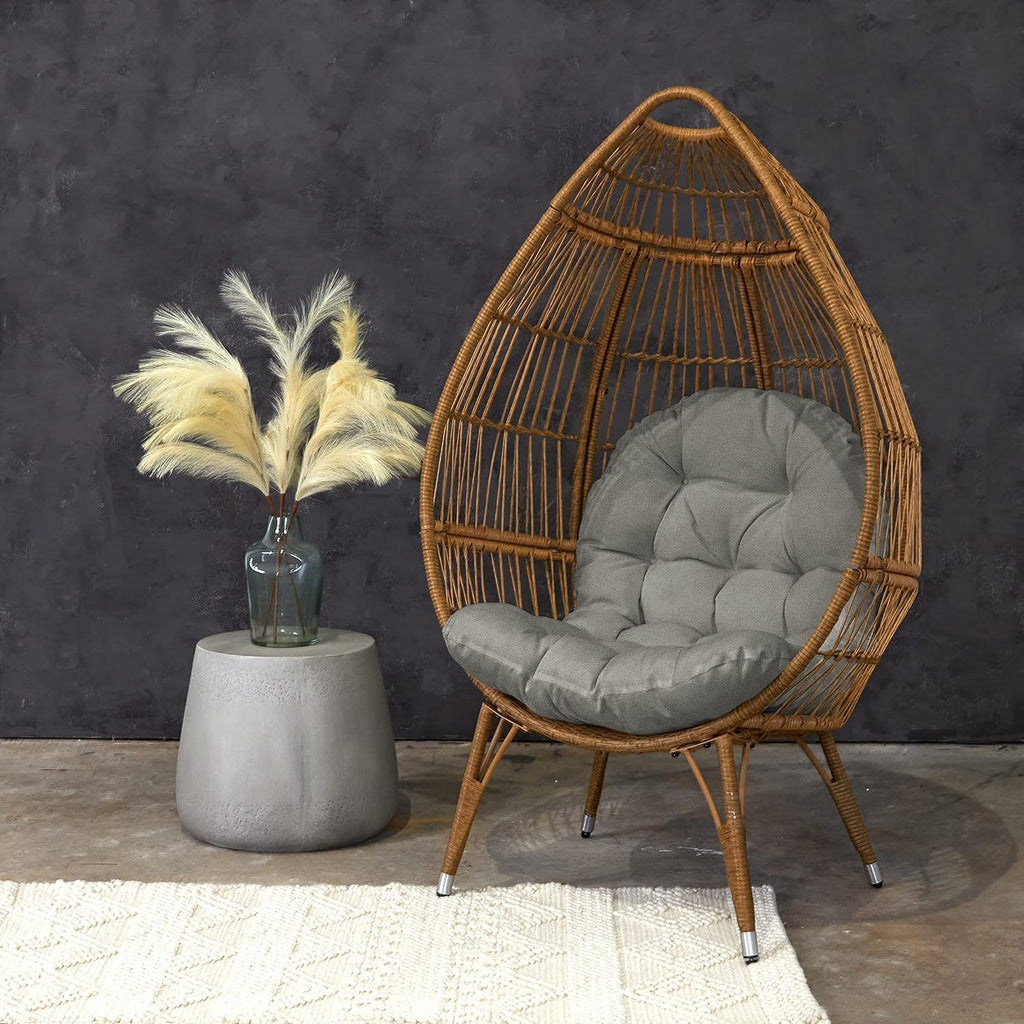 Trupedic Egg Chair Cushion, 44 x 27 x 4, Canvas Charcoal
