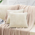 KINGYES Small Pillows Set of 2 for Sofa, Cloud Couch Small Cushions for Indoor Furniture, Beige