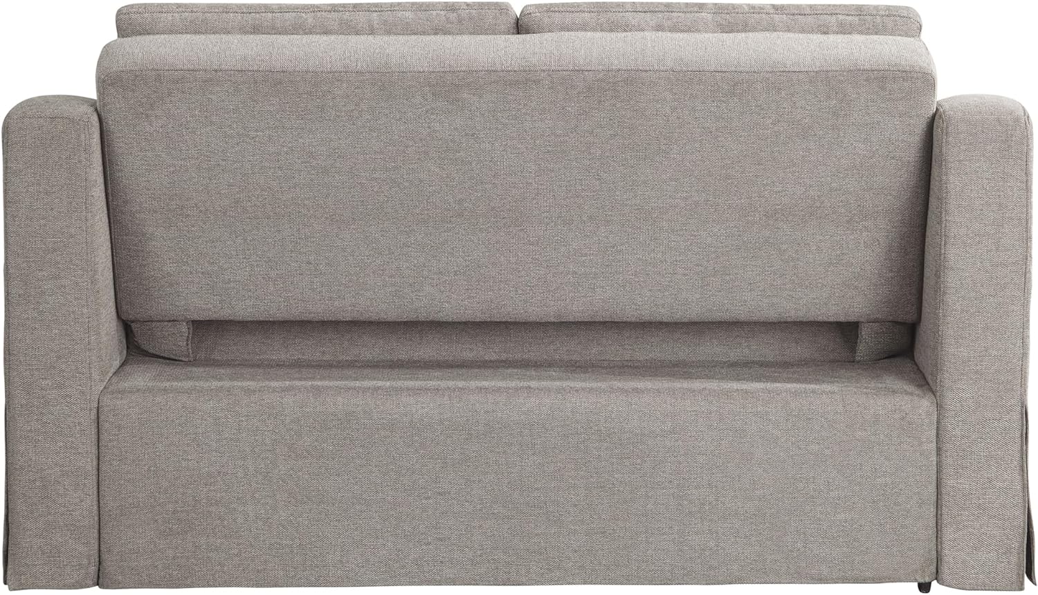 Serta Hawthorne 66.1' Slipcovered Convertible Sleeper Loveseat, Full Size, Dreamcoil Comfort, FingerGuard Pinch Point Protection, Polyester Tweed Fabric, Flax