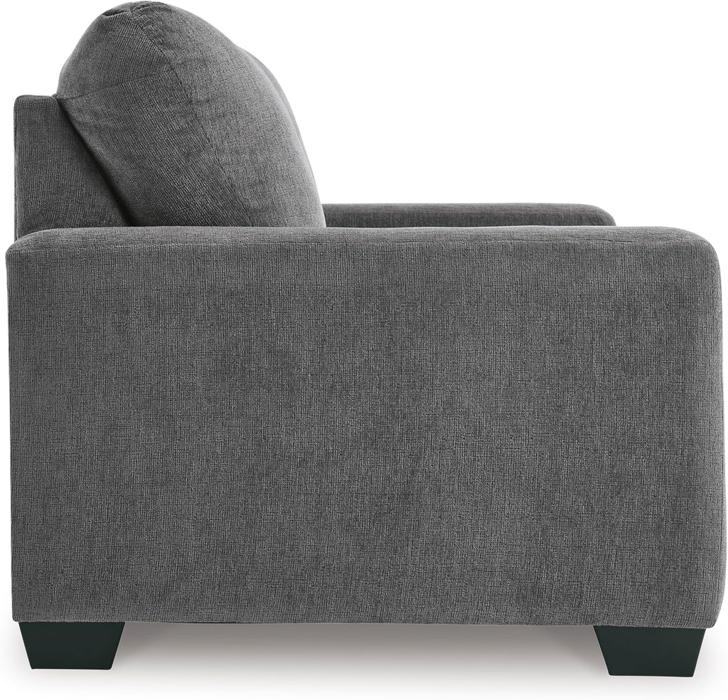 Signature Design by Ashley Rannis Casual 2-in-1 Sofa Sleeper with Folding Gel Memory Foam Mattress, Twin, Gray