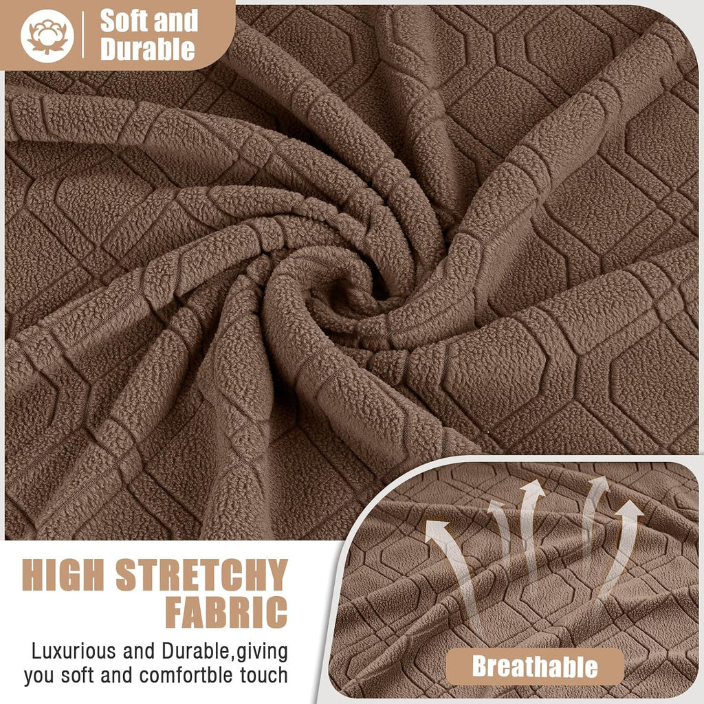 VANSOFY Extra Large Reclining Sectional Couch Covers, Washable 5-Piece Sofa Covers for L Shape Sectional Sofa Corner Seater, Thick, Soft Sofa Slipcovers (5 Seat Recliner Cover, Light Coffee)