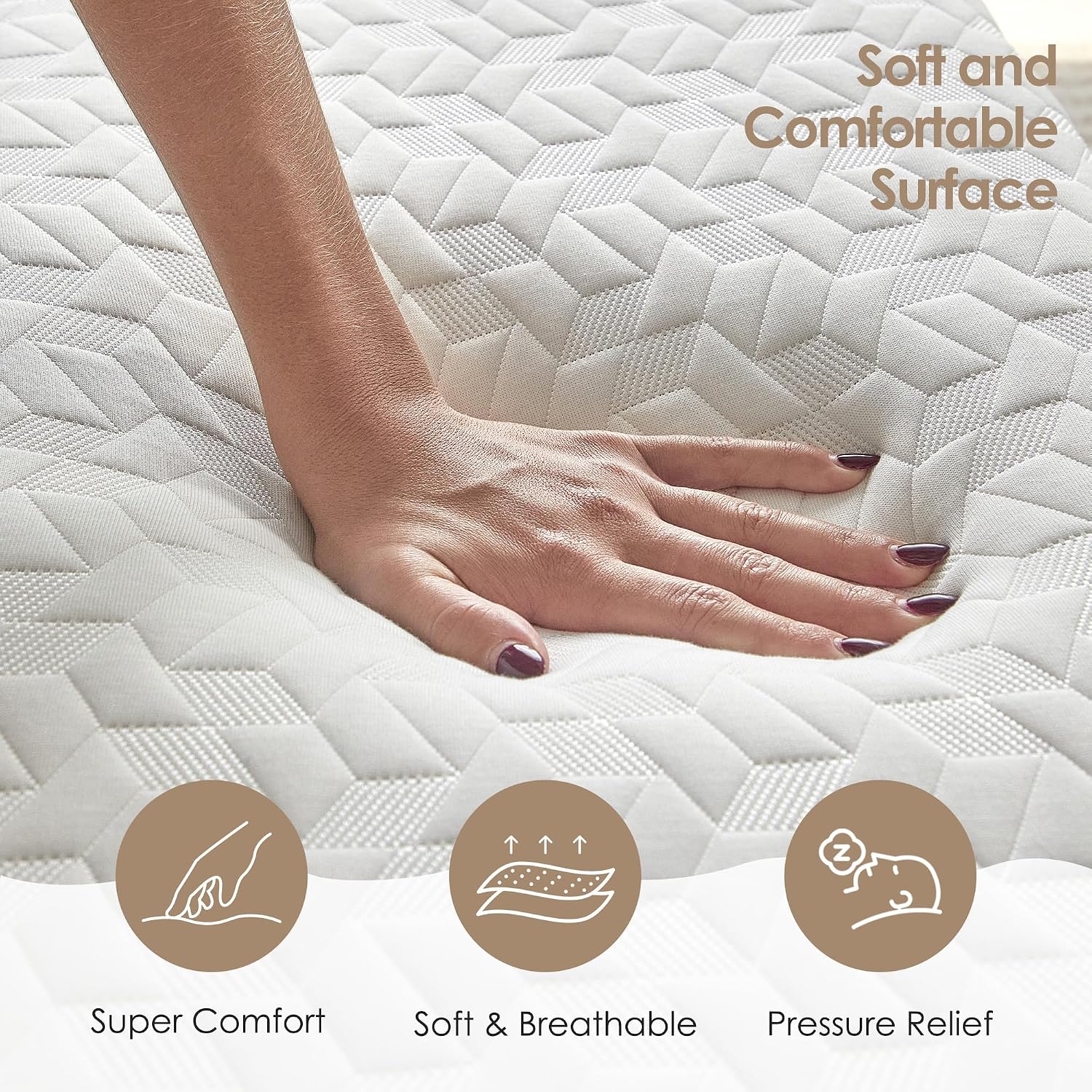 6 Inch Mattress Full Size, Gel Memory Foam Mattress for Dorms, Daybeds, Living Room, Guest Rooms, Removable Cover, Medium Firm for Pressure Relief