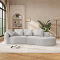 Christopher Knight Home Randa 116' Upholstered Sectional Sofa, 5-Seater Oversized Chair Cloud Couch, Fully Assembled Long Sofa Chaise Lounge, Fully Assembled, White Gray