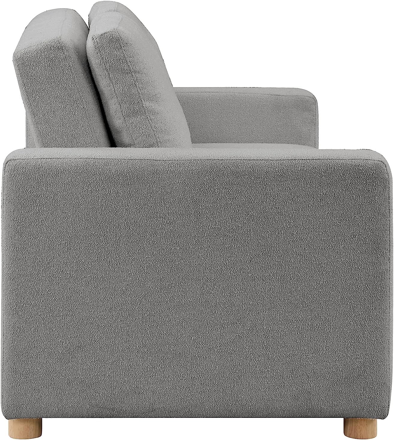 Serta Tulsa 66.1' Convertible Sleeper Loveseat, Full Size, Dreamcoil Comfort, FingerGuard Pinch Point Protection, Boucle Fabric, Grey