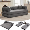 GarveeHome 79' Convertible Sleeper Sofa Bed Couch, 4-in-1 Boneless Corduroy Folding Sofa Bed with Pillow & Fixed-Shape, Floor Mattress Couch Loveseat for Living Room Apartments - No Assembly, Gray