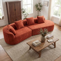Christopher Knight Home Randa Upholstered Modern Sofa Couch, Boneless Cloud Sofa, Fully Assembled Long Sofa Chaise Lounge, Large Upholstered Couch, Orange