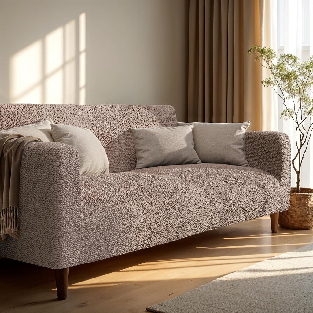 PAULATO BY GA.I.CO. Loveseat Slipcover - Oversized Chair Cover - Stretch Couch Cover - Cushion Love Seat Sofa Cover - 1-Piece Form Fit Washable Protector - Microfibra Collection - Marsala