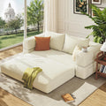 75'' Folding Convertible Sofa Bed with Large Pillow, 4-in-1 Foldable Pull Out Futon Sofa Bed, Chenille Boneless Mattress Couch, No Assembly Floor Sleeper Sofa Bed for Living Room/Bedroom, Beige