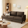 Gericco Mid Century Modern Couches for Living Room, 89' Comfy Brown Couch Sofa with 3-Seater Deep Seats, Upholstered Sofas for Living Room, Office Apartment, Bedroom